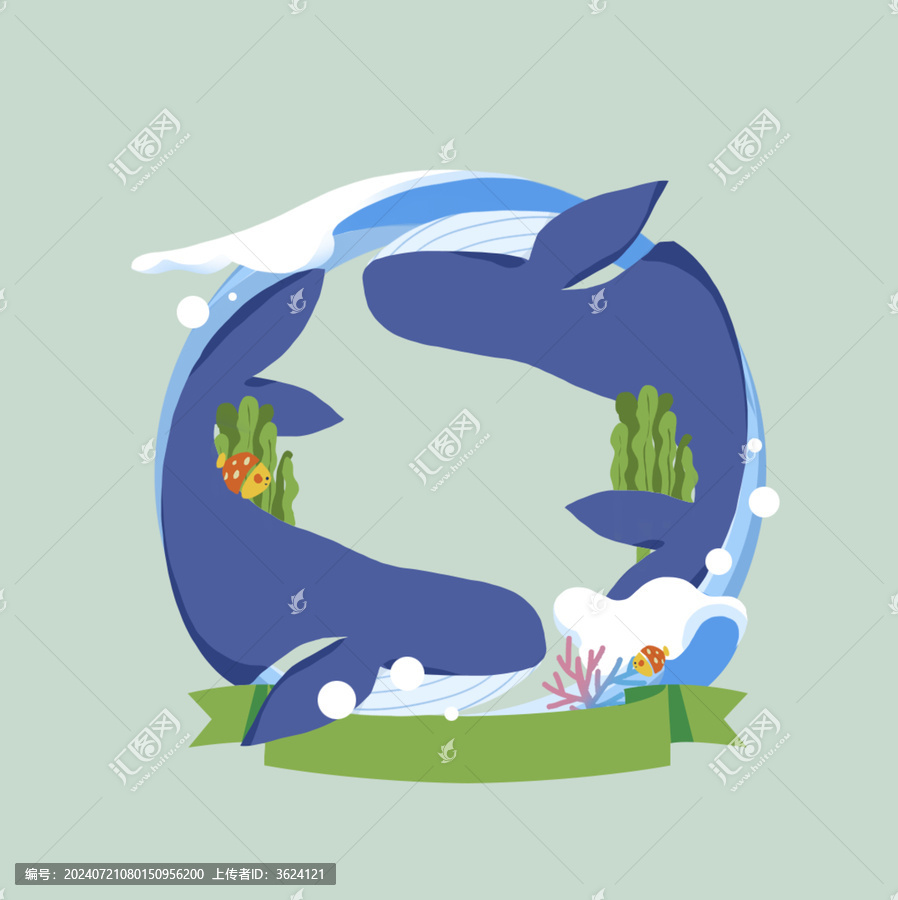 鯨魚圖案插畫