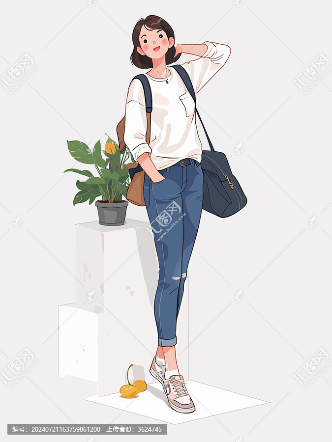 擺姿勢拍照的旅游女生