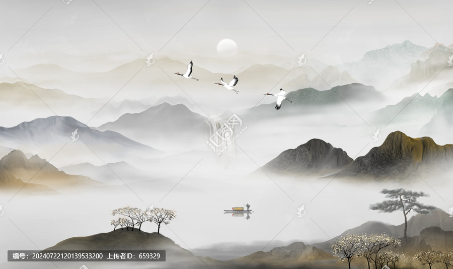 意境水墨山水畫