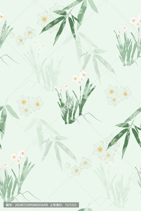 國風四方連續(xù)印花圖