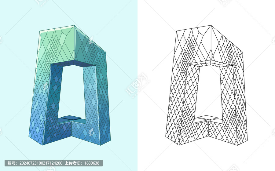 北京央視總部大樓線(xiàn)描素材