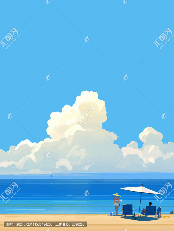 海灘度假自然風(fēng)光人物
