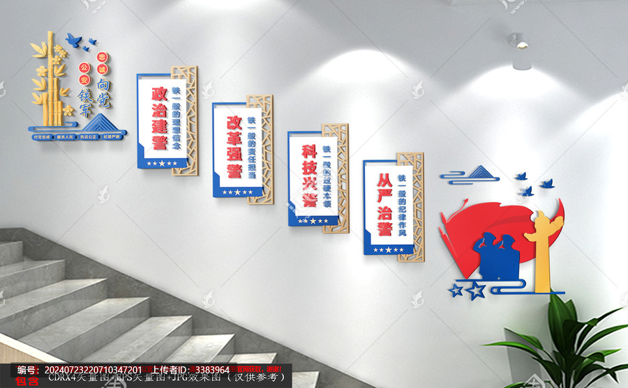 公安局樓梯文化墻