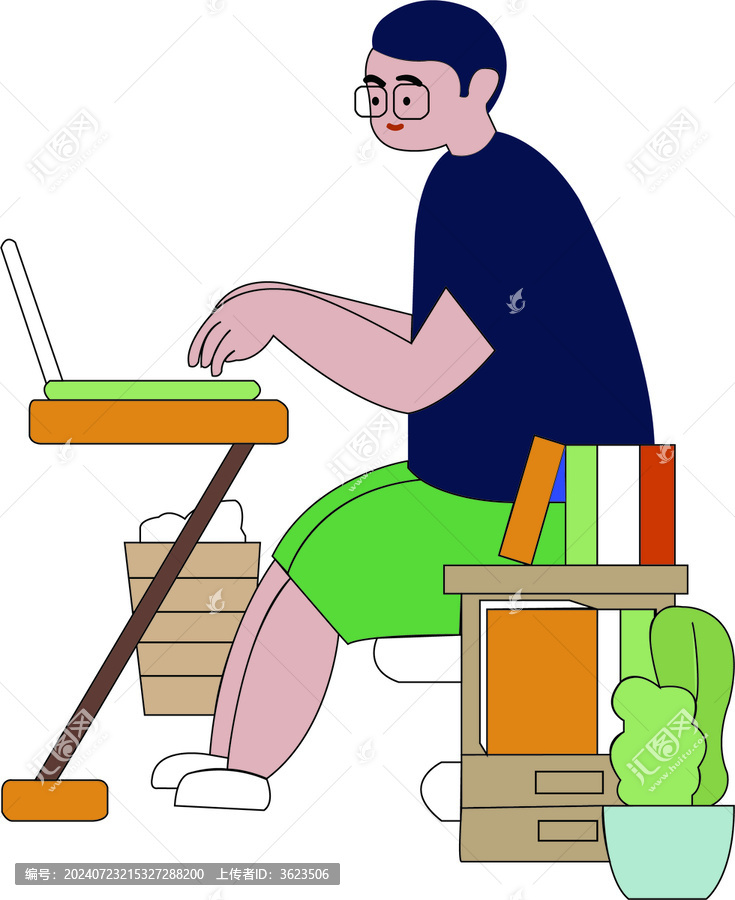 辛苦工作的產(chǎn)品經(jīng)理矢量圖