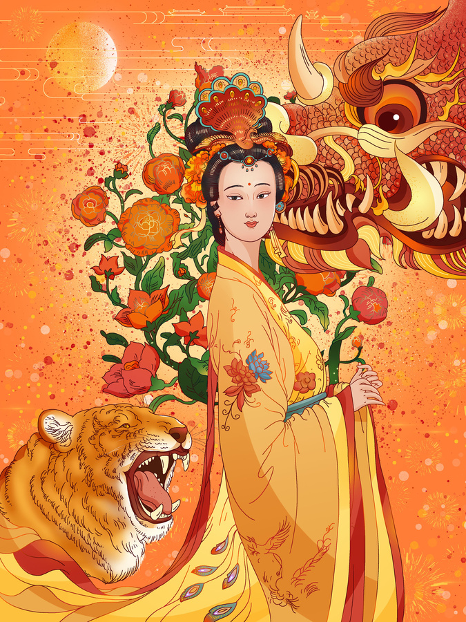 紅樓夢(mèng)系列十二釵賈元春人物插畫