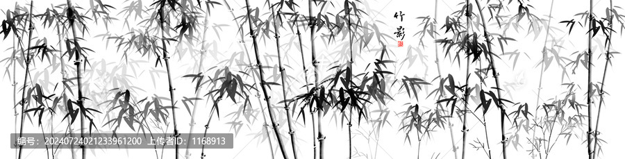 巨幅墨竹背景墻