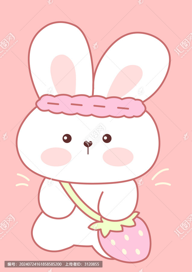 可愛小白兔卡通插畫