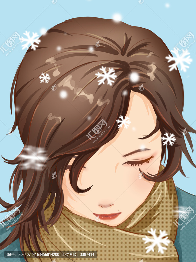 甜美女神頭像手繪