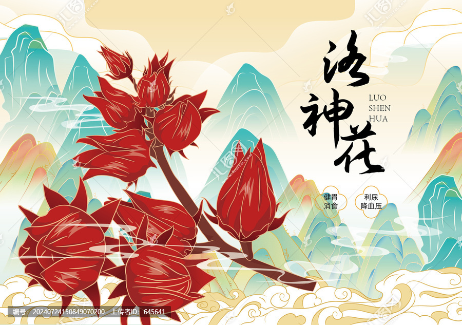 手繪洛神花