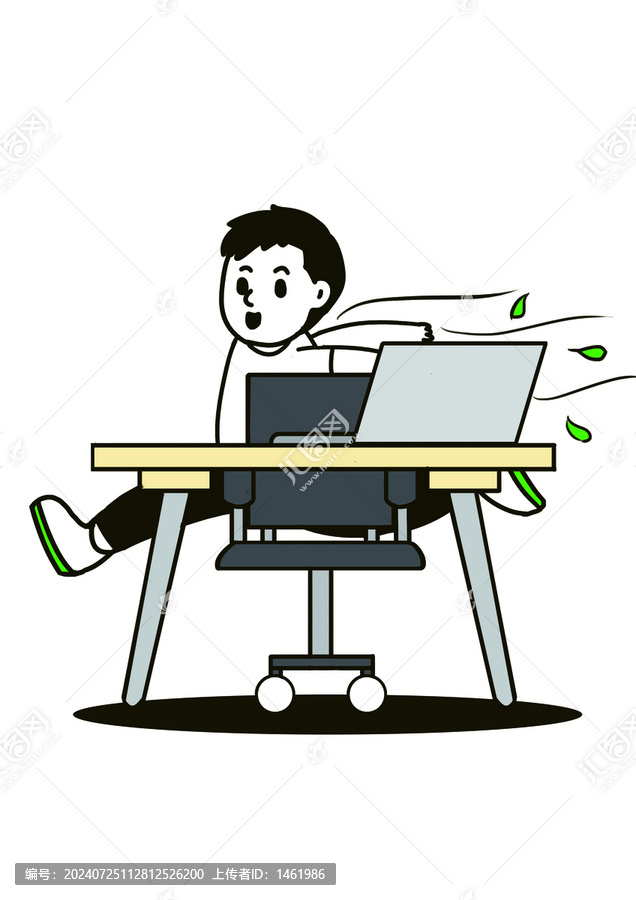 準(zhǔn)時(shí)下班卡通辦公人物