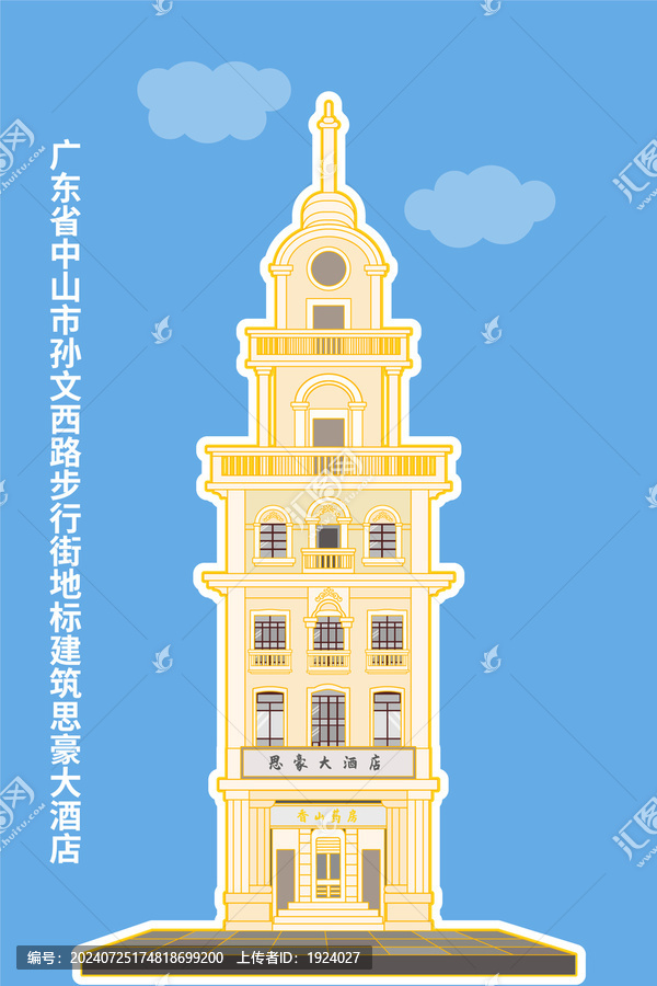 建筑物中山步行街思豪大酒店