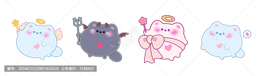 卡通可愛動物貓矢量插畫