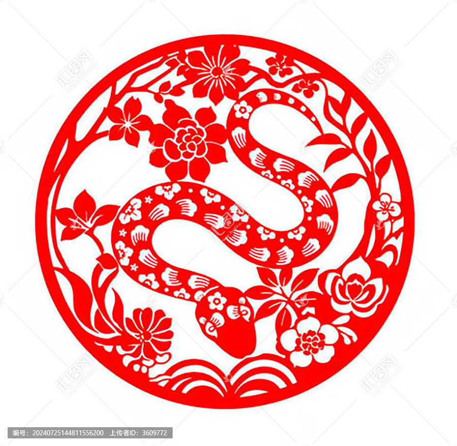 蛇年剪紙窗花設計