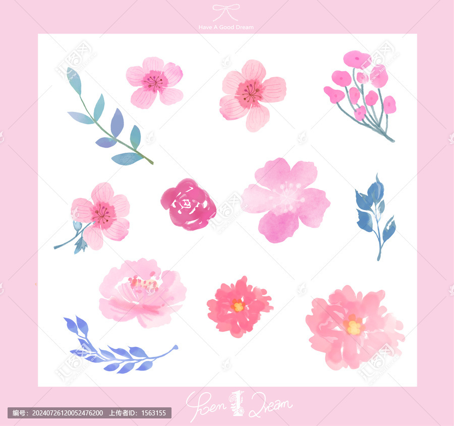 水彩風(fēng)時(shí)尚清新小碎花