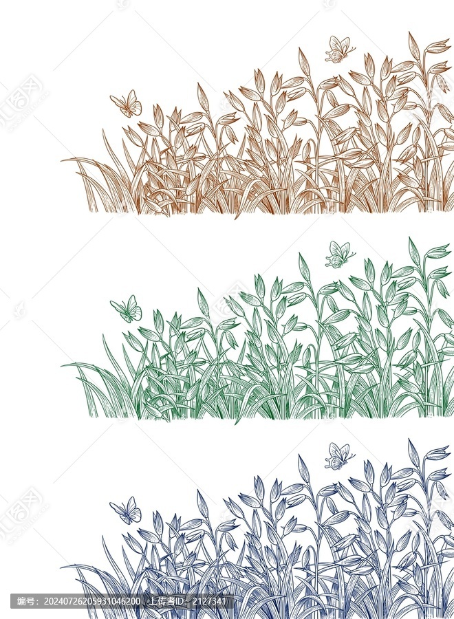 版畫風(fēng)燕麥插畫