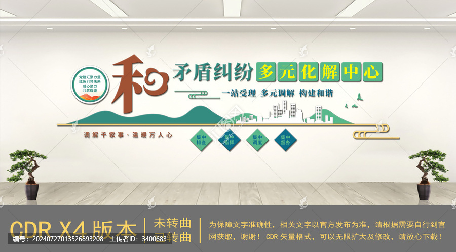 矛盾糾紛多元化解中心黨建文化墻