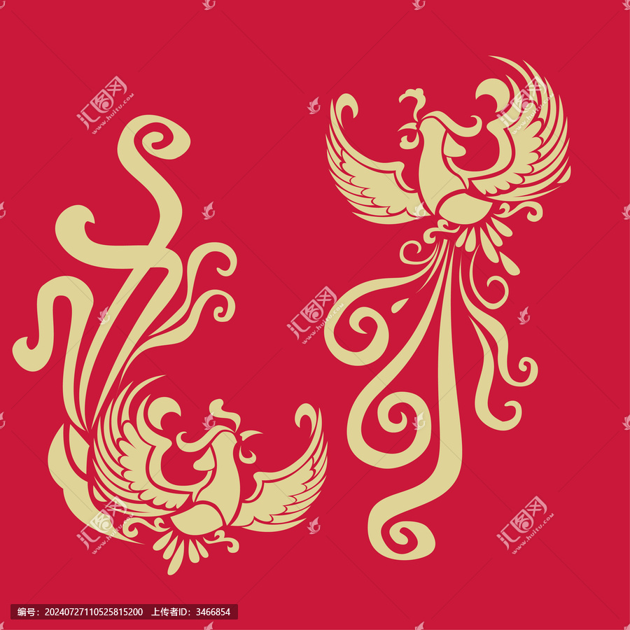 矢量鳳凰鳳凰圖案