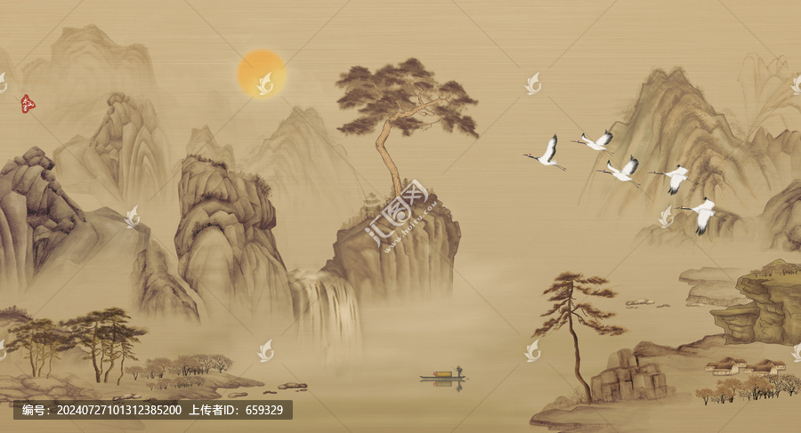 國潮山水畫
