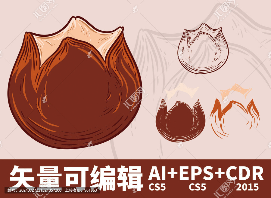 手繪矢量版畫風(fēng)堿水面包