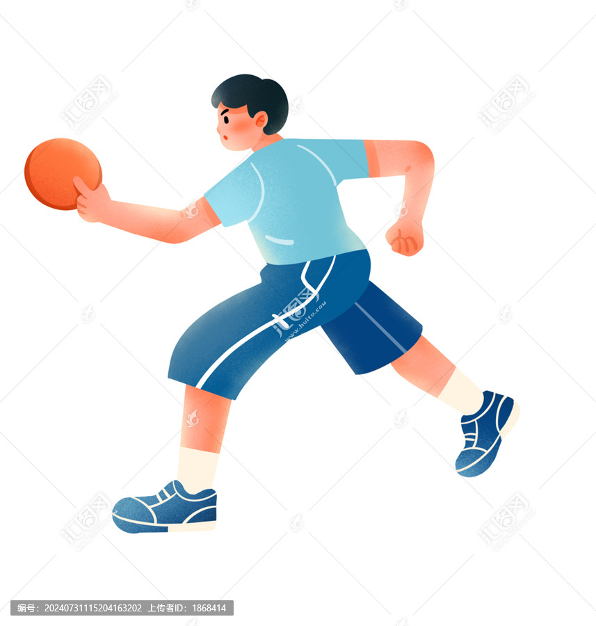 扁平運動打乒乓球人物插畫