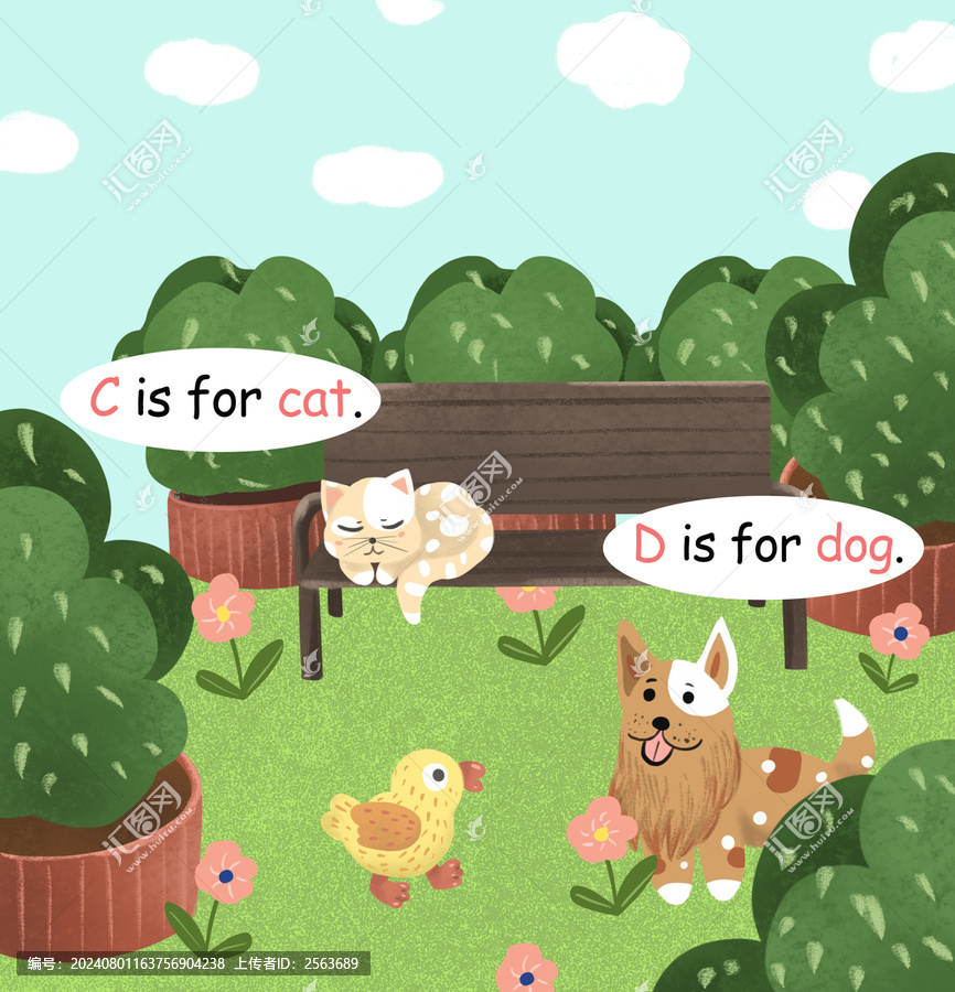 卡通小動物插畫