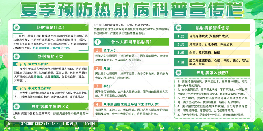 預(yù)防熱射病科普宣傳欄