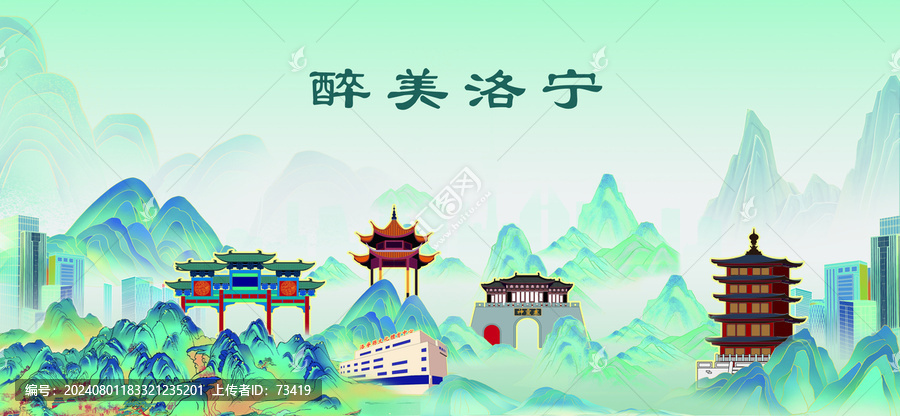 洛寧縣山水墨國(guó)潮城市印象