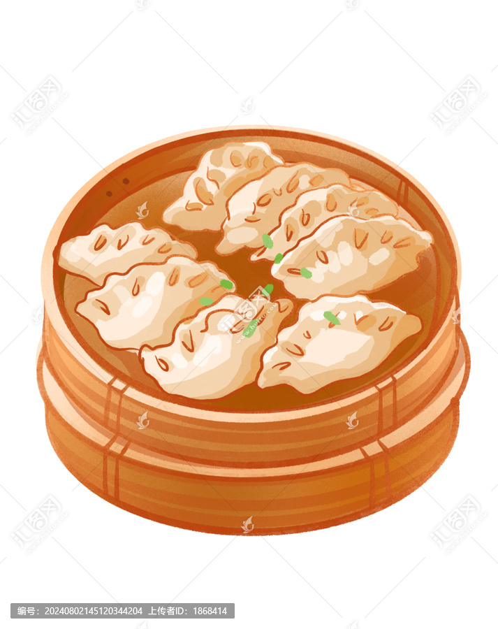 卡通餃子手繪插畫