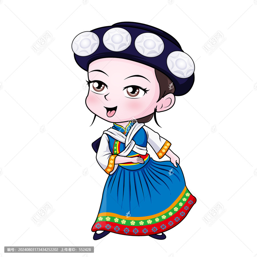 納西族女孩卡通