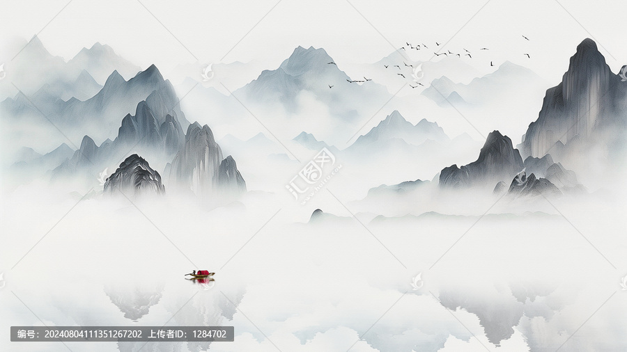 客廳山水電視背景墻