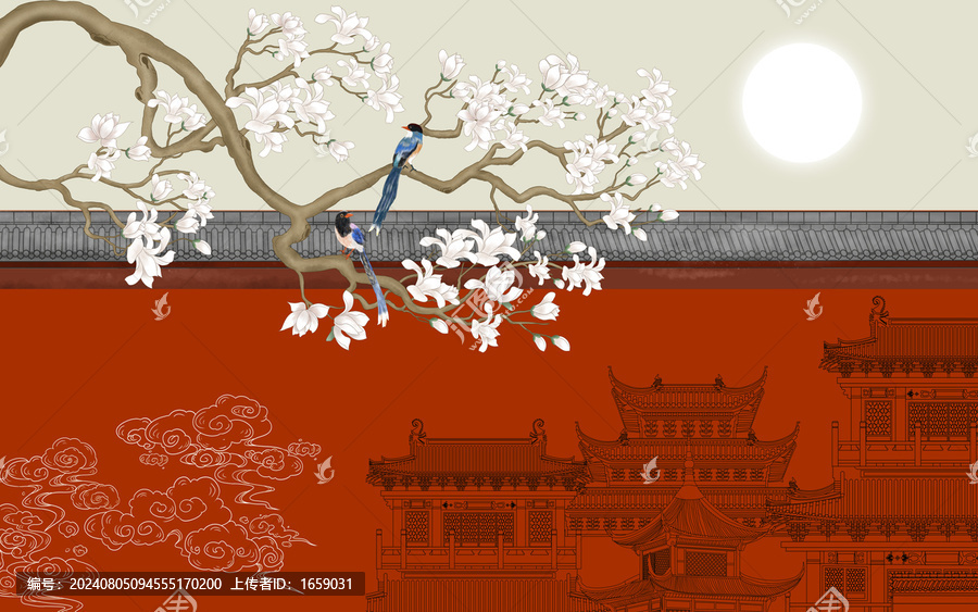 紅墻樓閣花鳥
