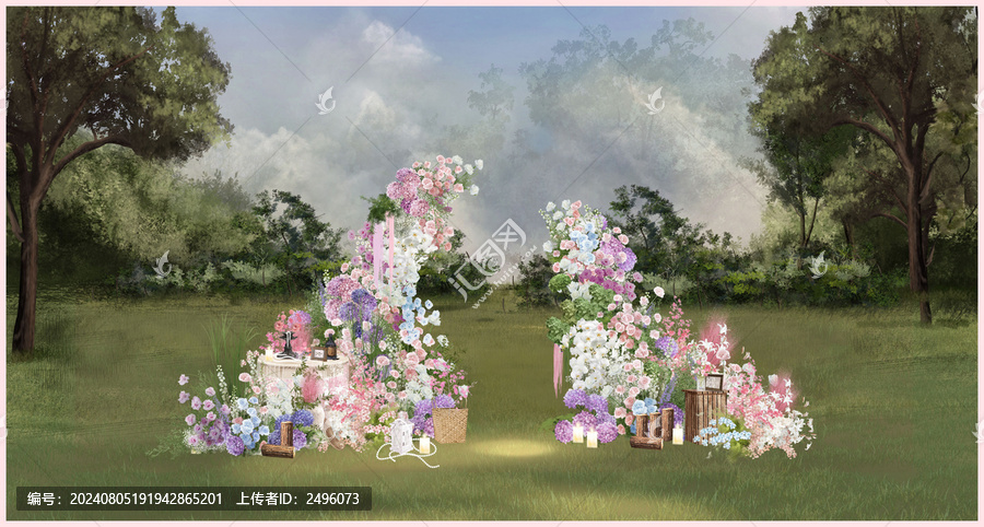 粉紫戶(hù)外婚禮