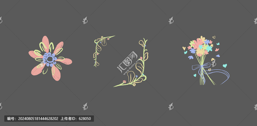 手繪卡通花紋