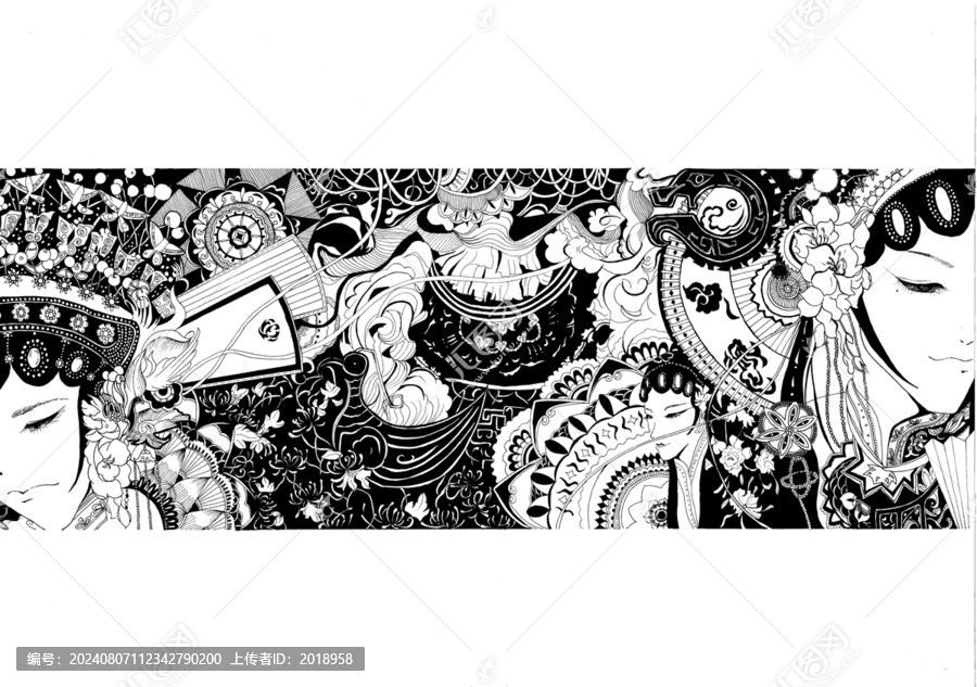 京劇臉譜旦角插畫