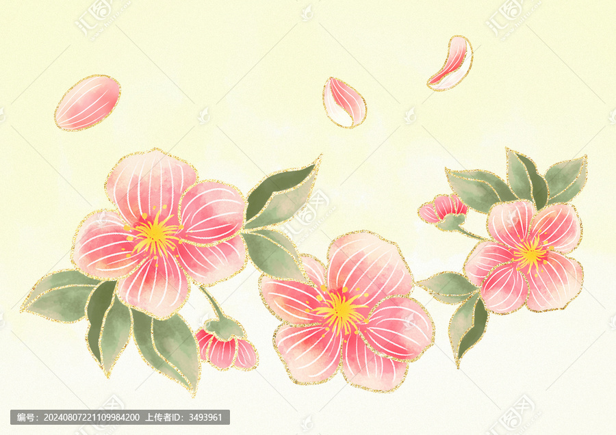 粉色桃花花瓣