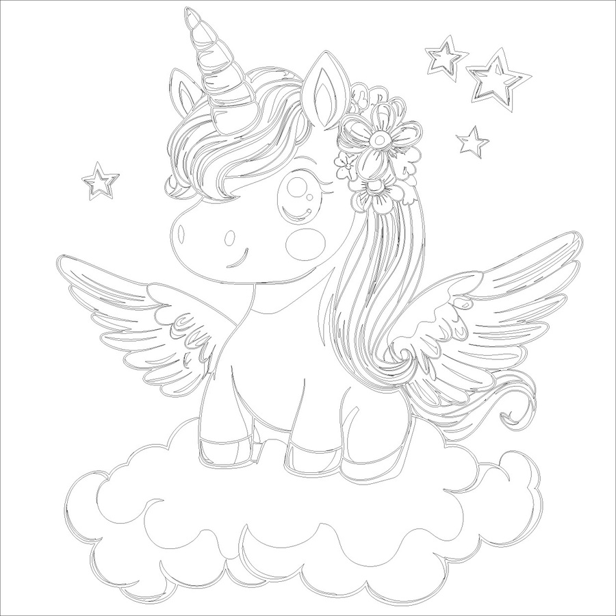 卡通獨(dú)角獸印花
