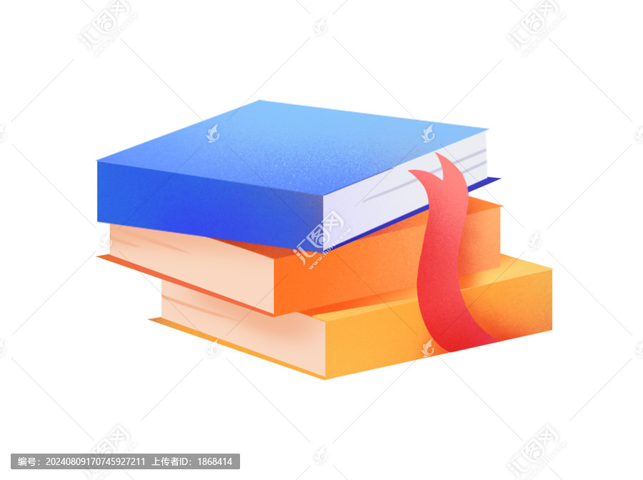 卡通可愛書本插畫