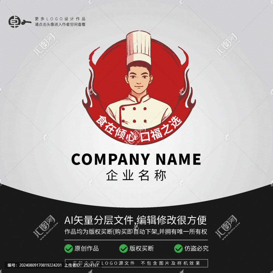 卡通男廚師餐飲LOGO