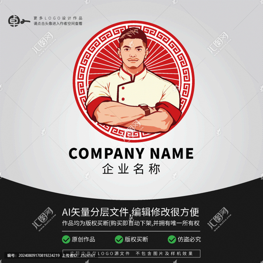 男廚師餐飲LOGO男人男性