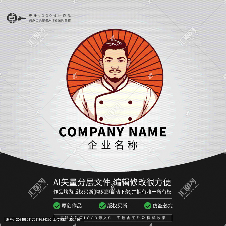 男廚師LOGO男人男性餐飲