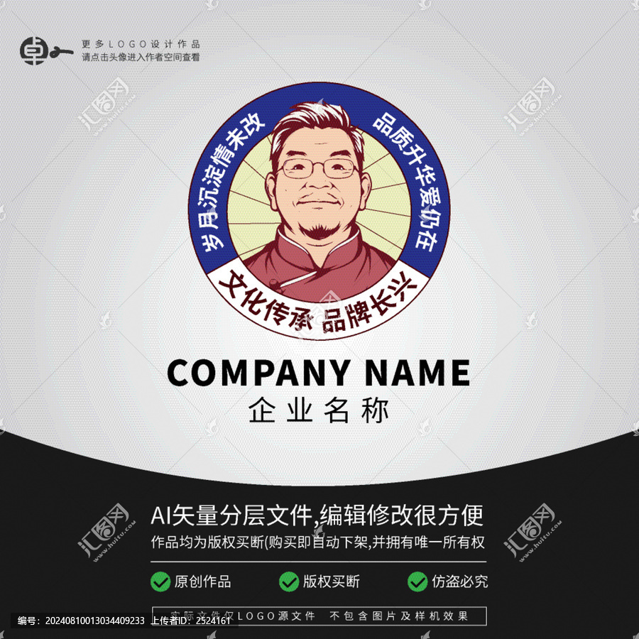 男性老店LOGO大伯大叔男廚師