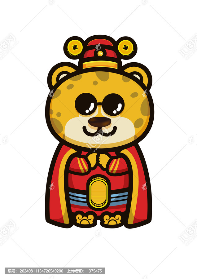 金錢豹卡通IP吉祥物豹國潮Q版