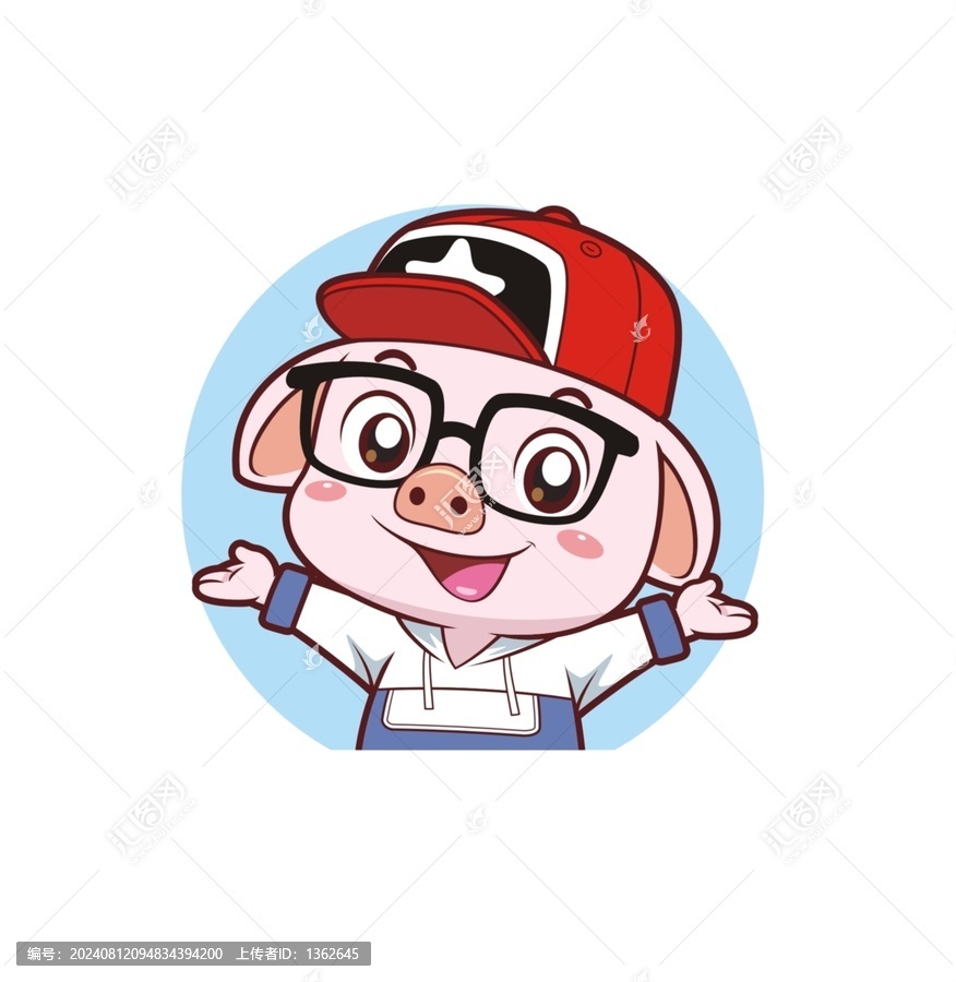 卡通可愛小豬頭像矢量圖