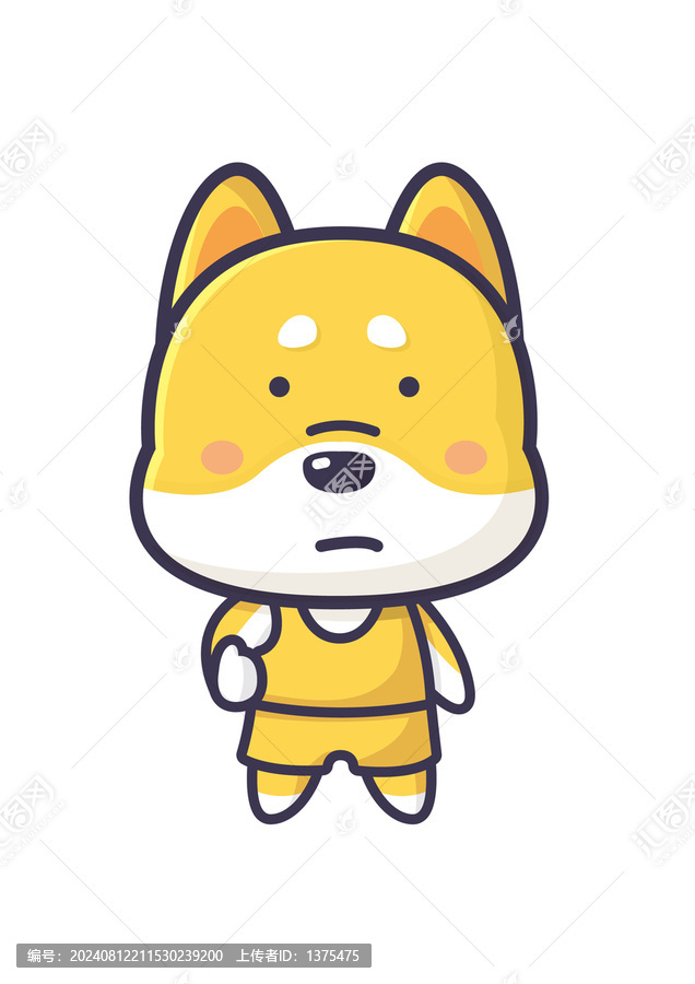 矢量可愛萌柴犬Q版卡通IP插畫