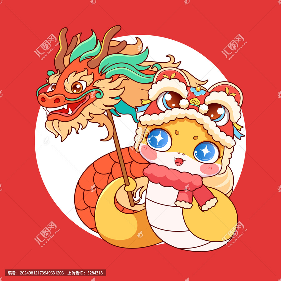 2025蛇年卡通蛇形象插畫05