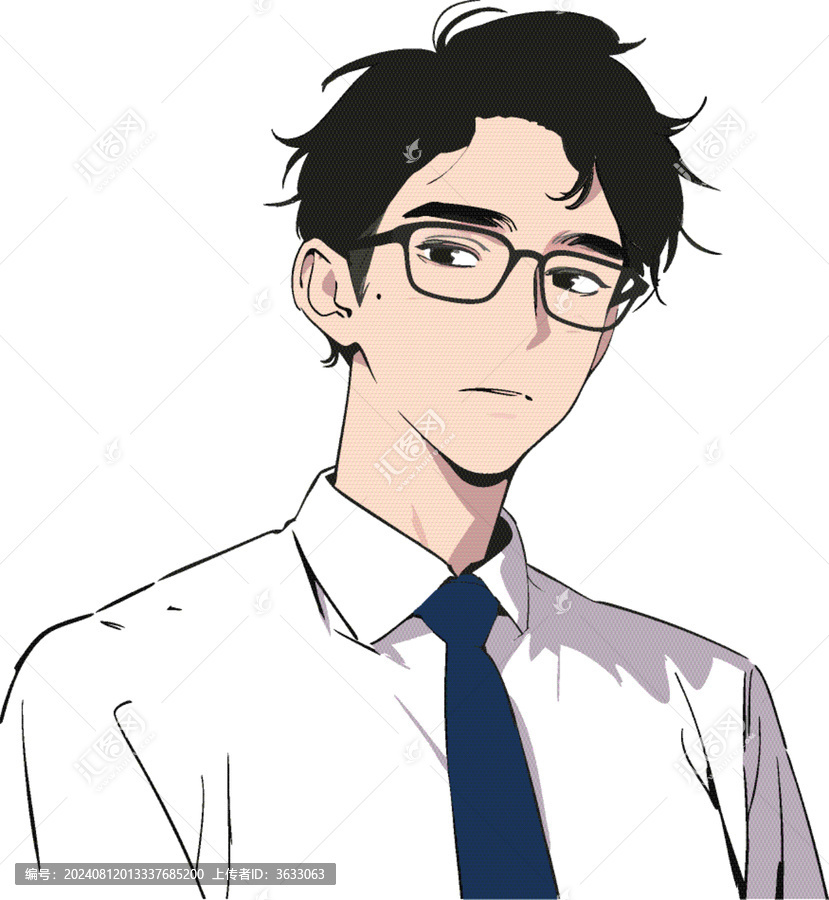 商務(wù)白襯衣男士插畫