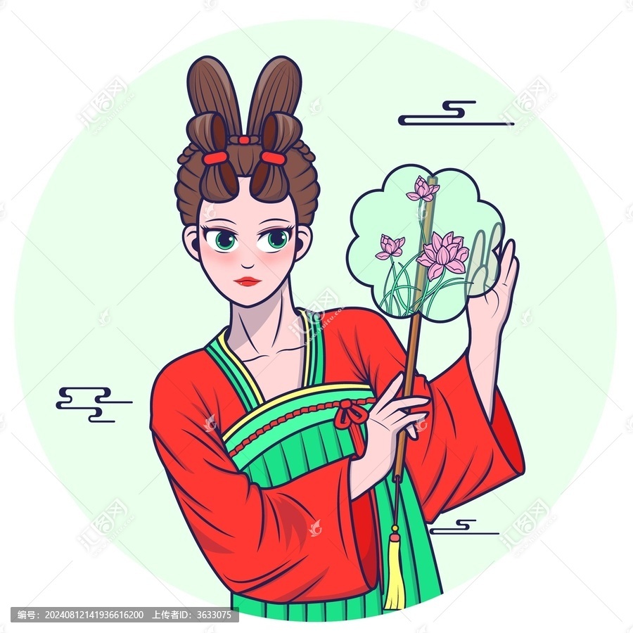 國(guó)風(fēng)持扇女子