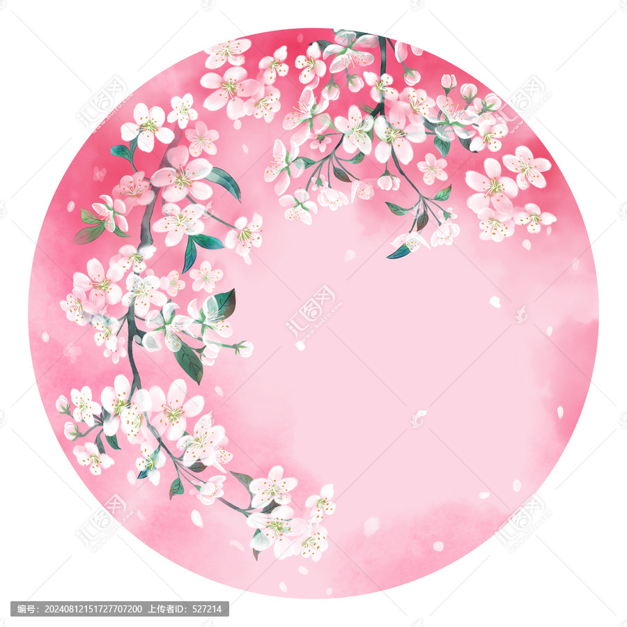 水彩梨花