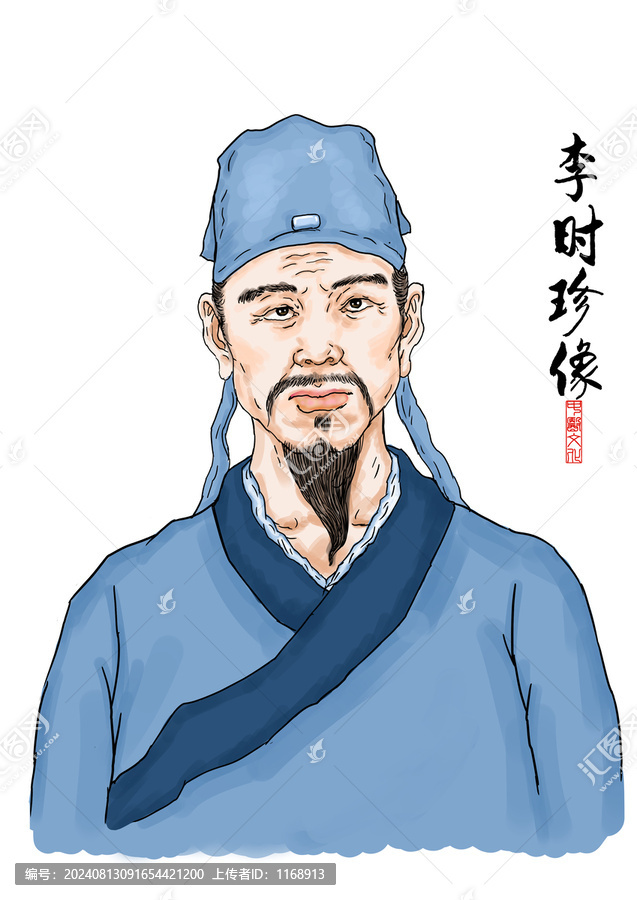 李時(shí)珍畫像插畫