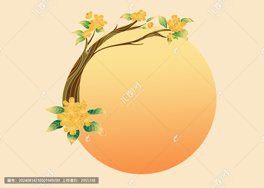 花好月圓國風(fēng)背景插畫